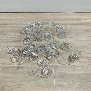 Christmas Faux Diamonds Clear Plastic Ornaments Vase Filler Lot Of 23